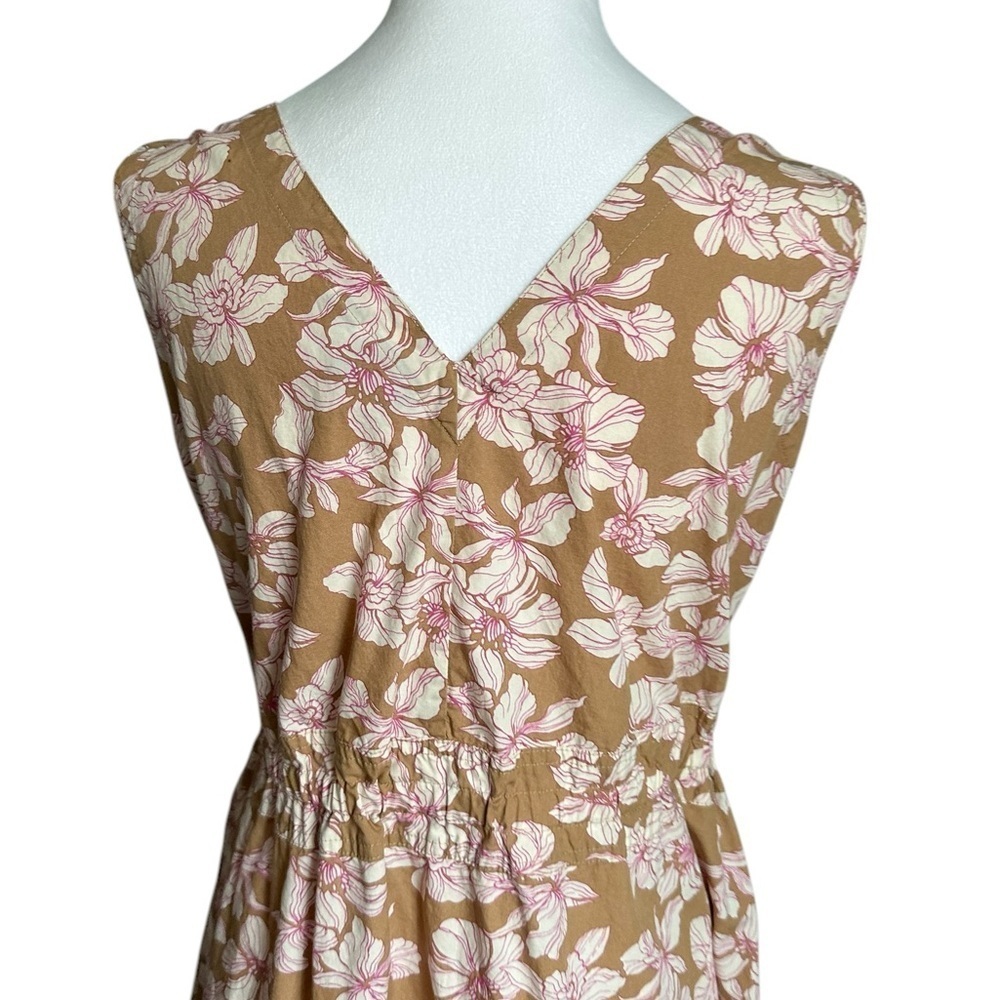 GAP Women MIDI HANKERCHIEF HEM DRESS Floral  multicolor Size L Petite - Picture 6 of 17